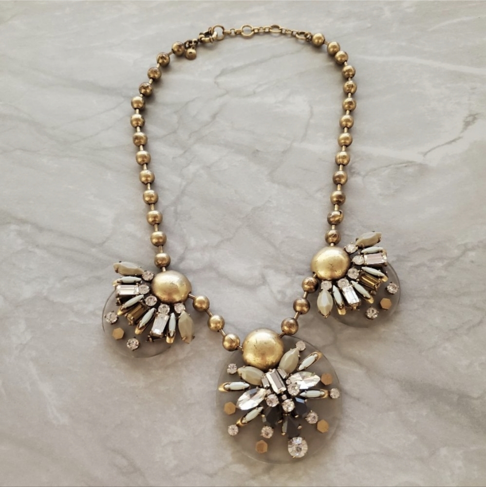J.Crew art deco Crystal statement necklace